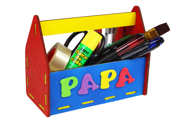 Boîte à outils / pot à crayons - Gommettes Alphabet, messages - 10doigts.fr