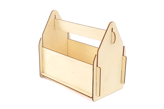 Boîte à outils vide-poche en bois brut - Boîtes en bois à décorer - 10doigts.fr