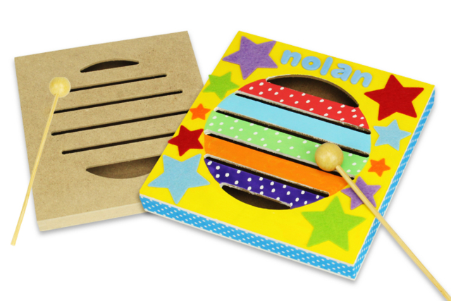 Boîte à rythme en bois enfants - Instruments de musique en bois à décorer - 10doigts.fr