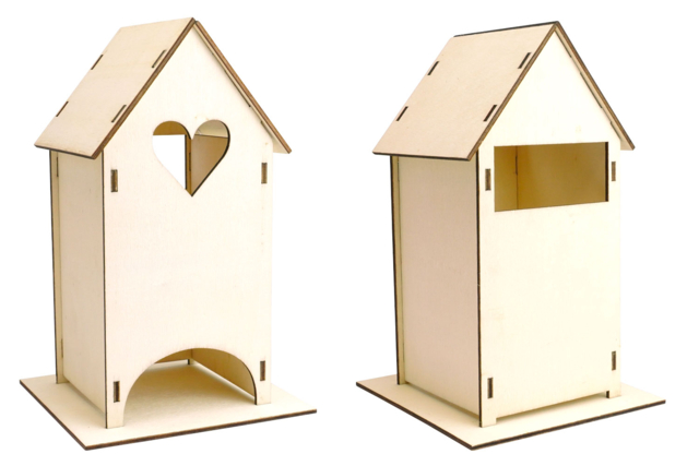 boite à thé forme maison - Objets en bois à décorer pour la cuisine - 10doigts.fr