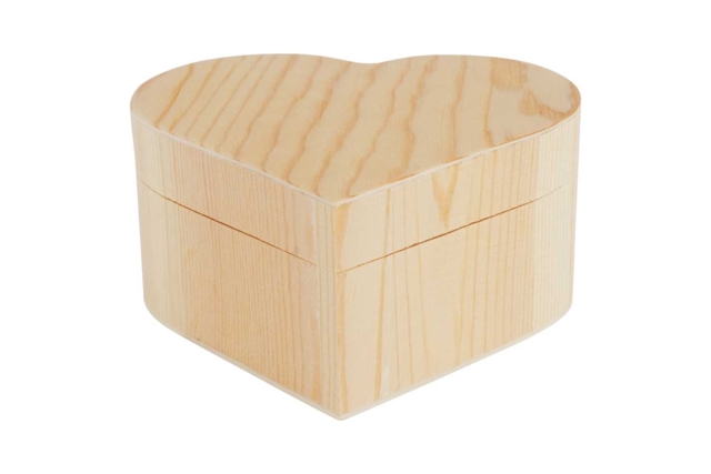 boite bijoux coeur - Boîtes en bois à décorer - 10doigts.fr