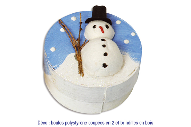 Boïte bonhomme de neige - Décors nature : matériaux naturels pour les loisirs créatifs - 10doigts.fr