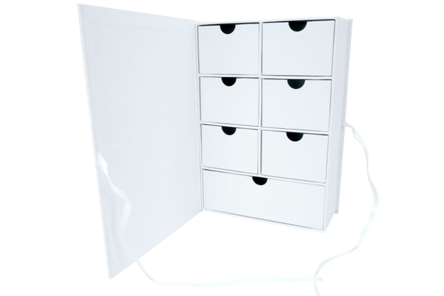 boite carton blanc à tiroirs - Boîtes et corbeilles en carton - 10doigts.fr