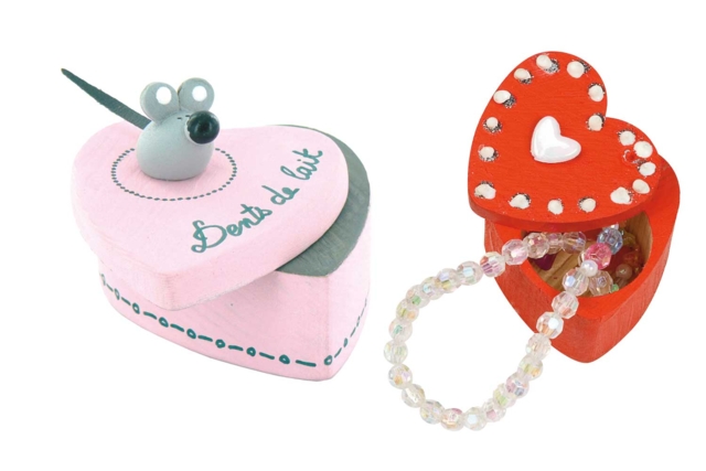 boite coeur bijoux  - Boîtes en bois à décorer - 10doigts.fr