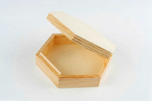 boite en bois hexagonale - Boîtes en bois à décorer - 10doigts.fr