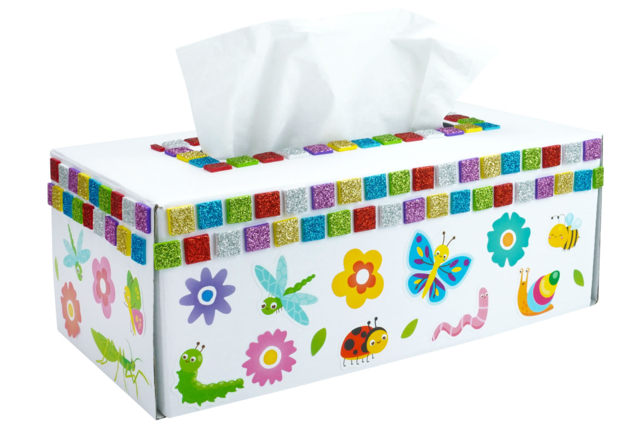 boite mouchoir carton fleurs - Gommettes Fleurs, Fruits et Légumes - 10doigts.fr