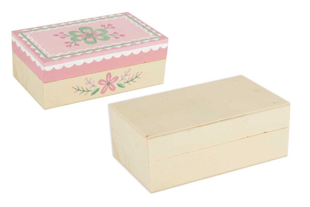 Boite rectangulaire en bois - Boîtes en bois à décorer - 10doigts.fr