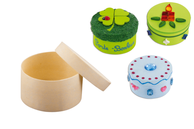 boite ronde - Boîtes en bois à décorer - 10doigts.fr