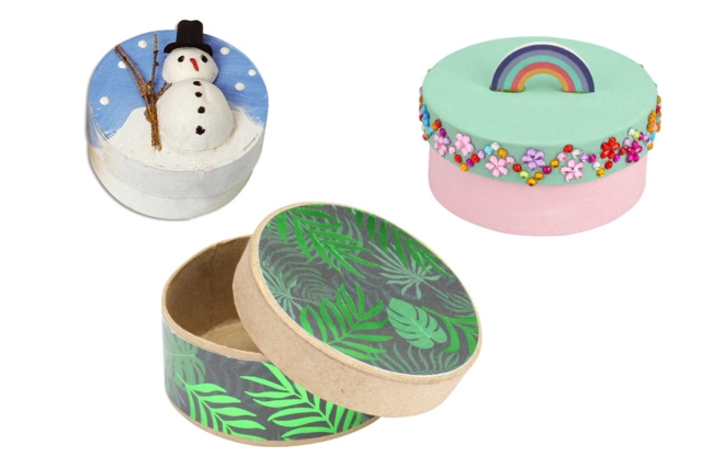 boite ronde à décorer decopatch - Boîtes et corbeilles en carton - 10doigts.fr