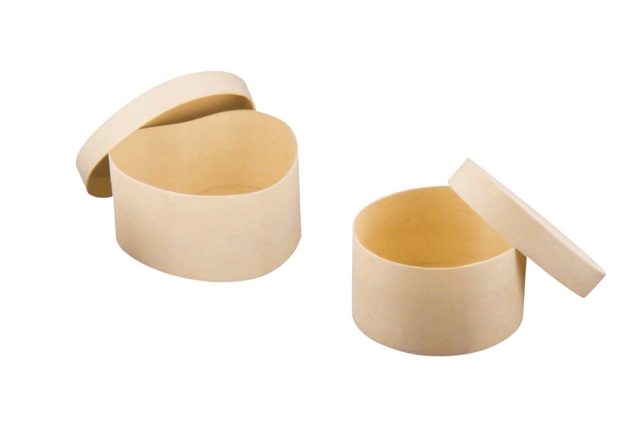 boite ronde et coeur - Boîtes en bois à décorer - 10doigts.fr