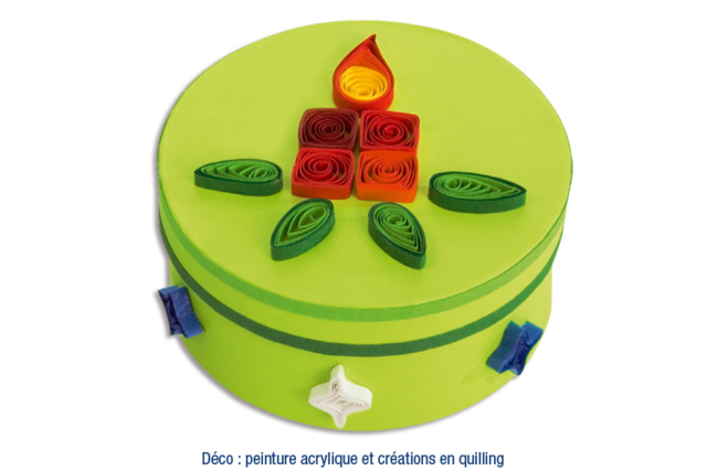 boite ronde quilling - Boîtes en bois à décorer - 10doigts.fr