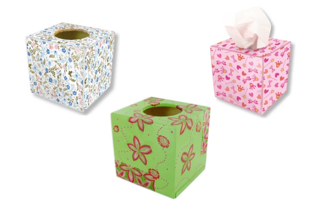 Boîtes à mouchoirs cubique en bois - 6 pièces - Boîtes en bois à décorer - 10doigts.fr