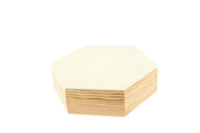 Boîtes hexagonales en bois - 10 pièces - Boîtes en bois à décorer - 10doigts.fr