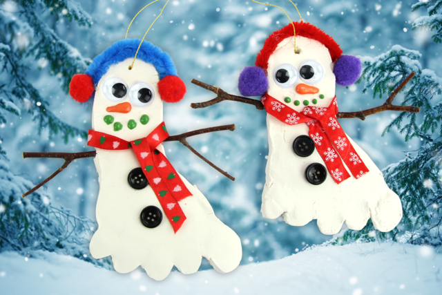 Bonhomme de neige empreinte de pied - Boutons fantaisie et décoratifs pour tous vos DIY - 10doigts.fr