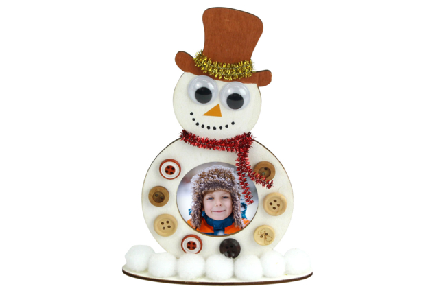 bonhomme de neige en bois rond - Supports de Noël - 10doigts.fr