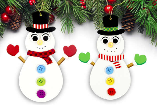 bonhomme de neige lumineux sapin - Kits créatifs de Noël pour les enfants - 10doigts.fr