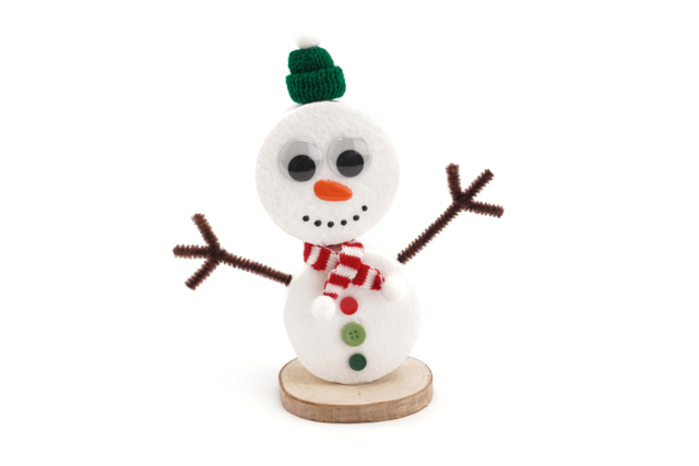 Bonhomme de Neige polytyrène palets - Formes à décorer - Polystyrène - 10doigts.fr