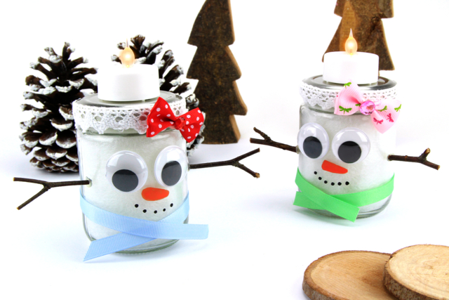 Bonhomme de neige rigolo - Supports en Verre - 10doigts.fr