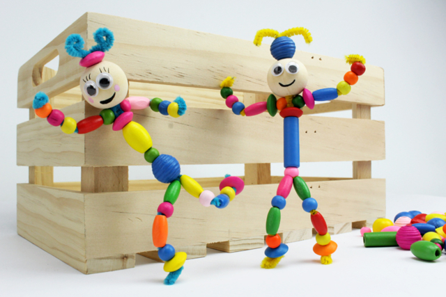 Bonhomme en perles - Perles en bois - 10doigts.fr