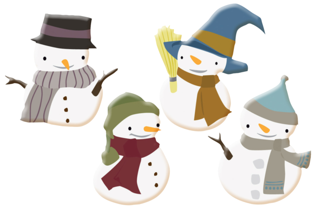 bonhommes de neige en bois - Déco en bois peint - 10doigts.fr