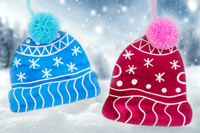 Bonnet et pompon en laine - Accessoires de peintures - 10doigts.fr