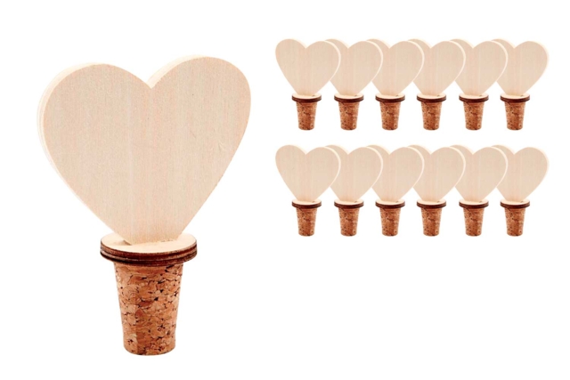 bouchons coeurs en bois - Objets en bois à décorer pour la cuisine - 10doigts.fr