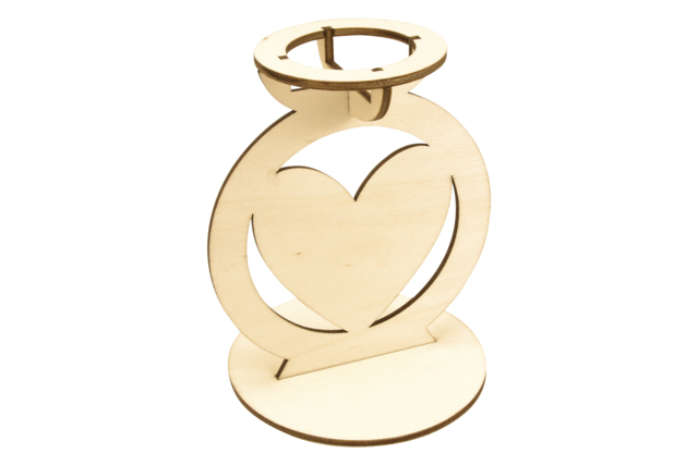 bougeoir coeur ajouré - Bougeoirs en bois - 10doigts.fr