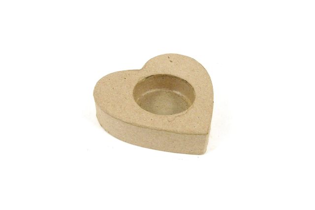 Bougeoir cœur 8 cm - Bougeoirs et photophores à décorer - 10doigts.fr