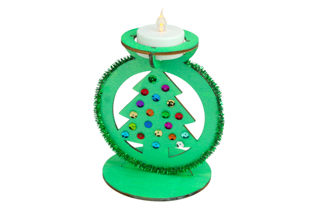 bougeoir sapin chenille - Chenilles, cure-pipe - 10doigts.fr
