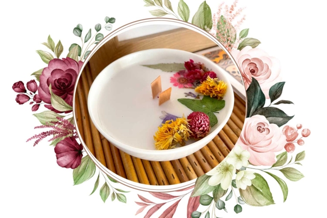 Bougie fleurs séchées - Supports en céramique à décorer - 10doigts.fr