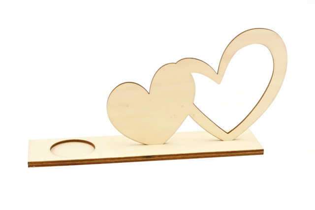 BougSupport bougie coeurs - Bougeoirs en bois - 10doigts.fr