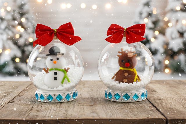 Boule à neige de Noël - Strass autocollants - 10doigts.fr