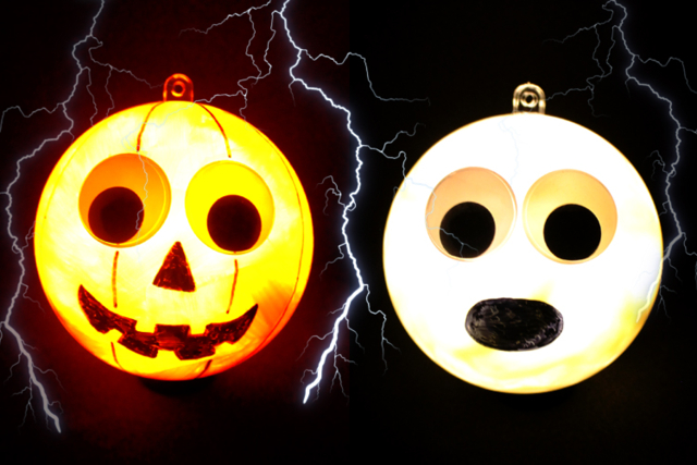 Boules lumineuses Halloween - Boules de Noël DIY - 10doigts.fr