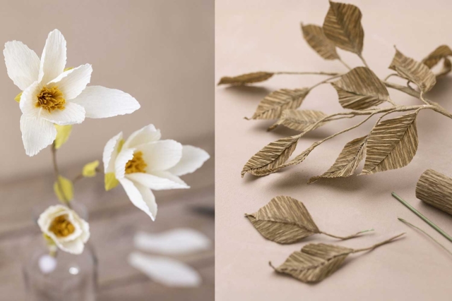 Bouquet Automnal Créatif  - Fleurs en papier crépon : créez des bouquets éternels - 10doigts.fr