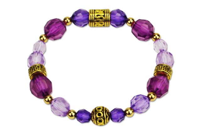 bracelet avec perles à facettes - Perles Acrylique - 10doigts.fr