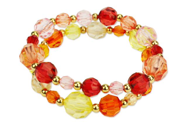 bracelet avec perles à facettes - Perles Acrylique - 10doigts.fr