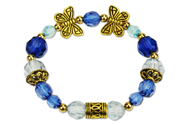 bracelet avec perles à facettes - Perles Acrylique - 10doigts.fr