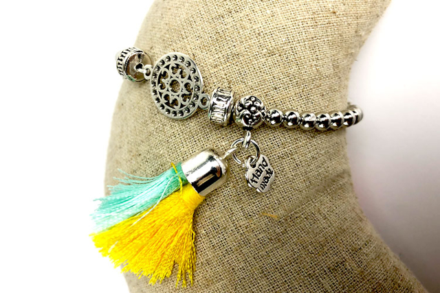 bracelet billes argent - Perles Plastique - 10doigts.fr