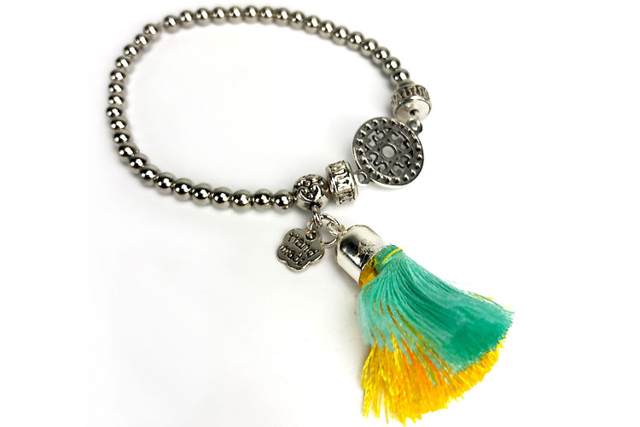 bracelet billes et pompons - Perles Plastique - 10doigts.fr