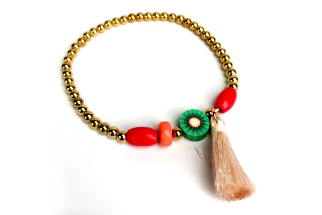 bracelet billes et pompons - Perles Plastique - 10doigts.fr