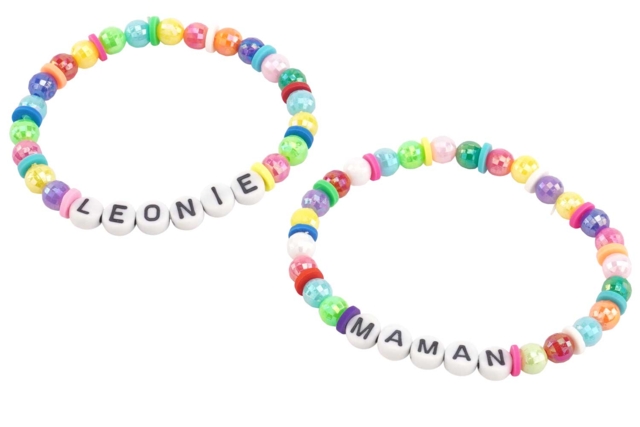 bracelet enfant prénom - Perles Plastique - 10doigts.fr