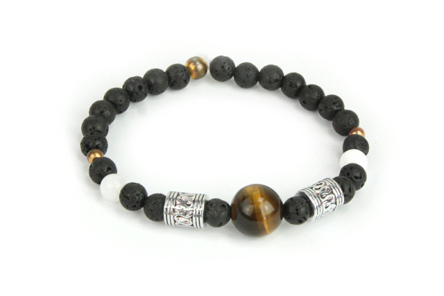 Bracelet oeil de tigre fête des pères - Lithothérapie et Bracelets chakras à confectionner - 10doigts.fr