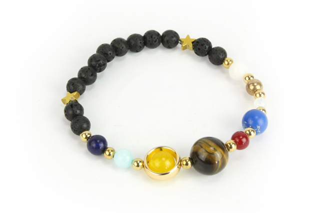 bracelet perles de lave - Perles Naturelles - 10doigts.fr