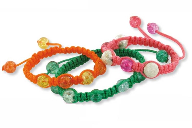 Bracelet shamballa perles craquelées en verre - Bijoux Shamballas - 10doigts.fr