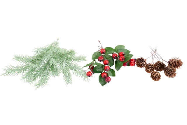 branches de houx et sapins - Déco Noël Nature - 10doigts.fr