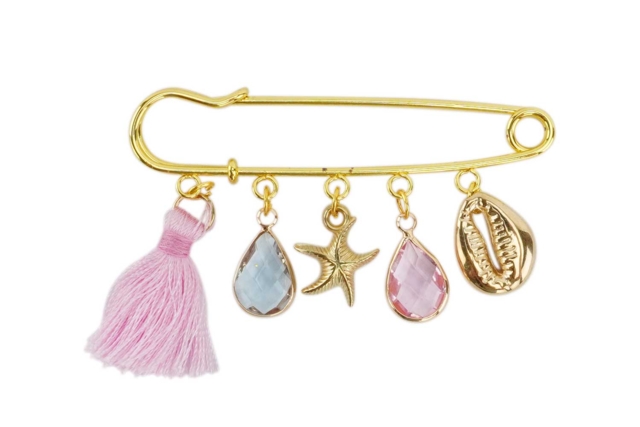 broche pendentif doré - Perles Métallisées, Irisées - 10doigts.fr