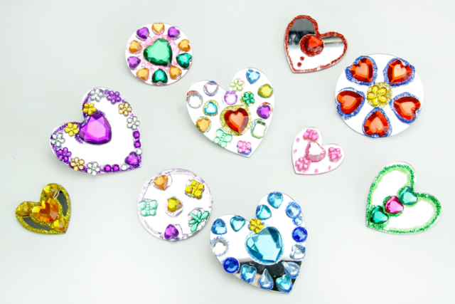 broches strass - Miroirs à coller - 10doigts.fr
