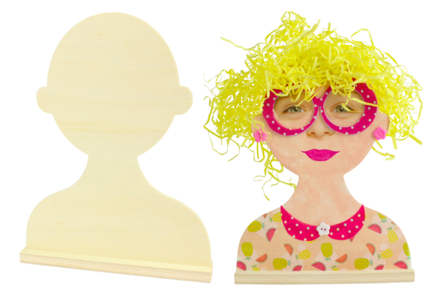 buste en bois à décorer femme - Formes en bois à décorer - 10doigts.fr