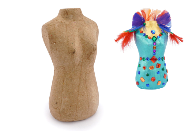 Buste papier maché - Décors en carton - 10doigts.fr