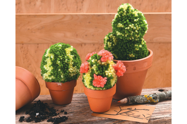 cactus pompons - Outils à pompons et tricotins : l'art du fil à la portée de tous - 10doigts.fr